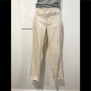 Loft Khaki trousers- embroidered detail on leg